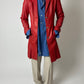 Long leather coat | Bright red