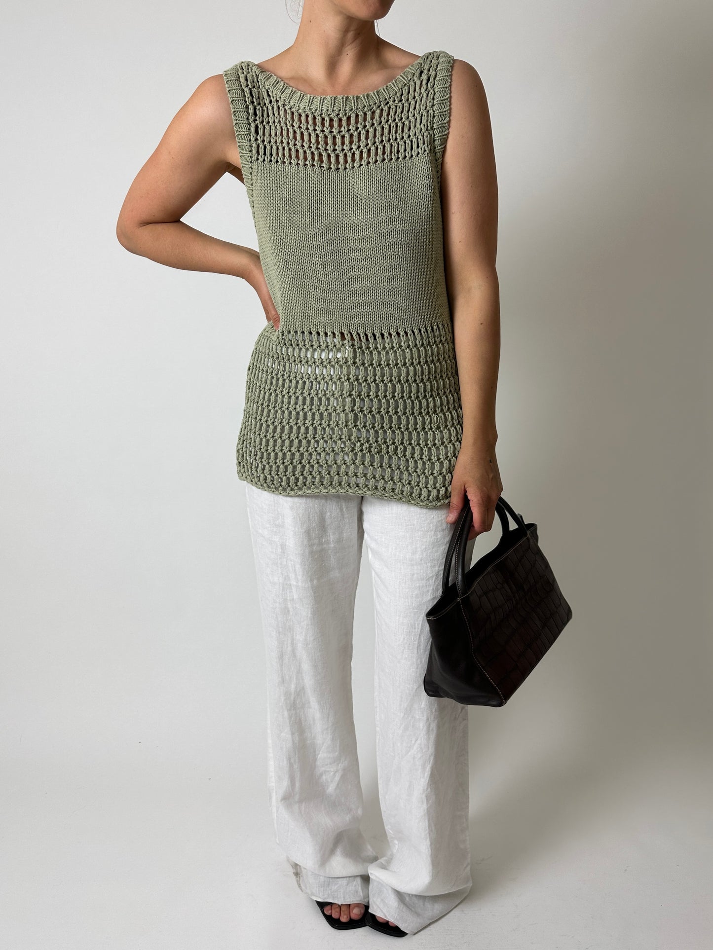 Chucky knitted top | Soft green