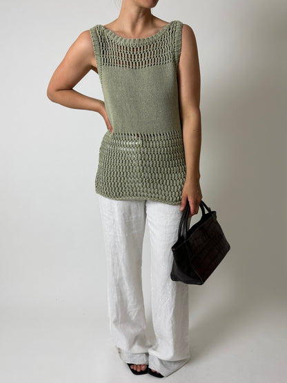 Chucky knitted top | Soft green