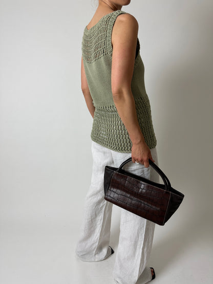Chucky knitted top | Soft green