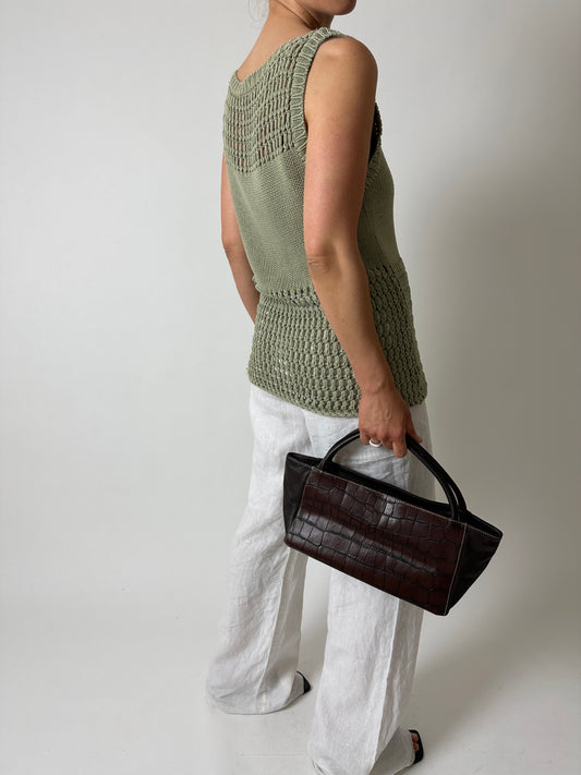 Chucky knitted top | Soft green