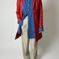 Long leather coat | Bright red