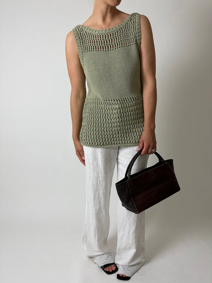 Chucky knitted top | Soft green