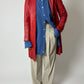 Long leather coat | Bright red