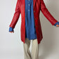 Long leather coat | Bright red