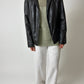 Leather blazer jacket | Dark brown