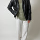 Leather blazer jacket | Dark brown