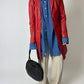 Long leather coat | Bright red