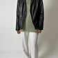 Leather blazer jacket | Dark brown