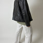 Leather blazer jacket | Dark brown
