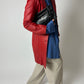 Long leather coat | Bright red