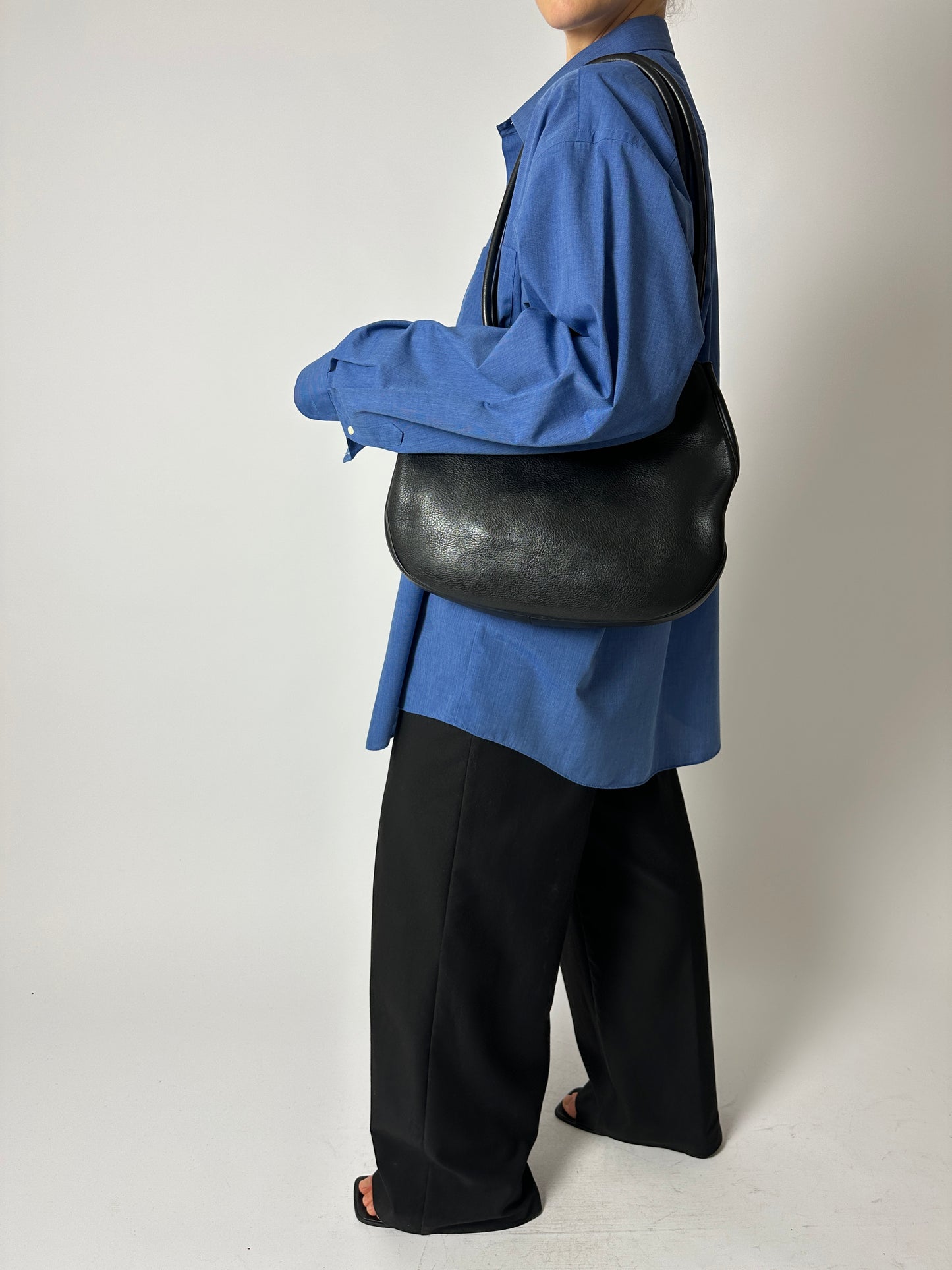 Oversized cotton shirt | Bright blue