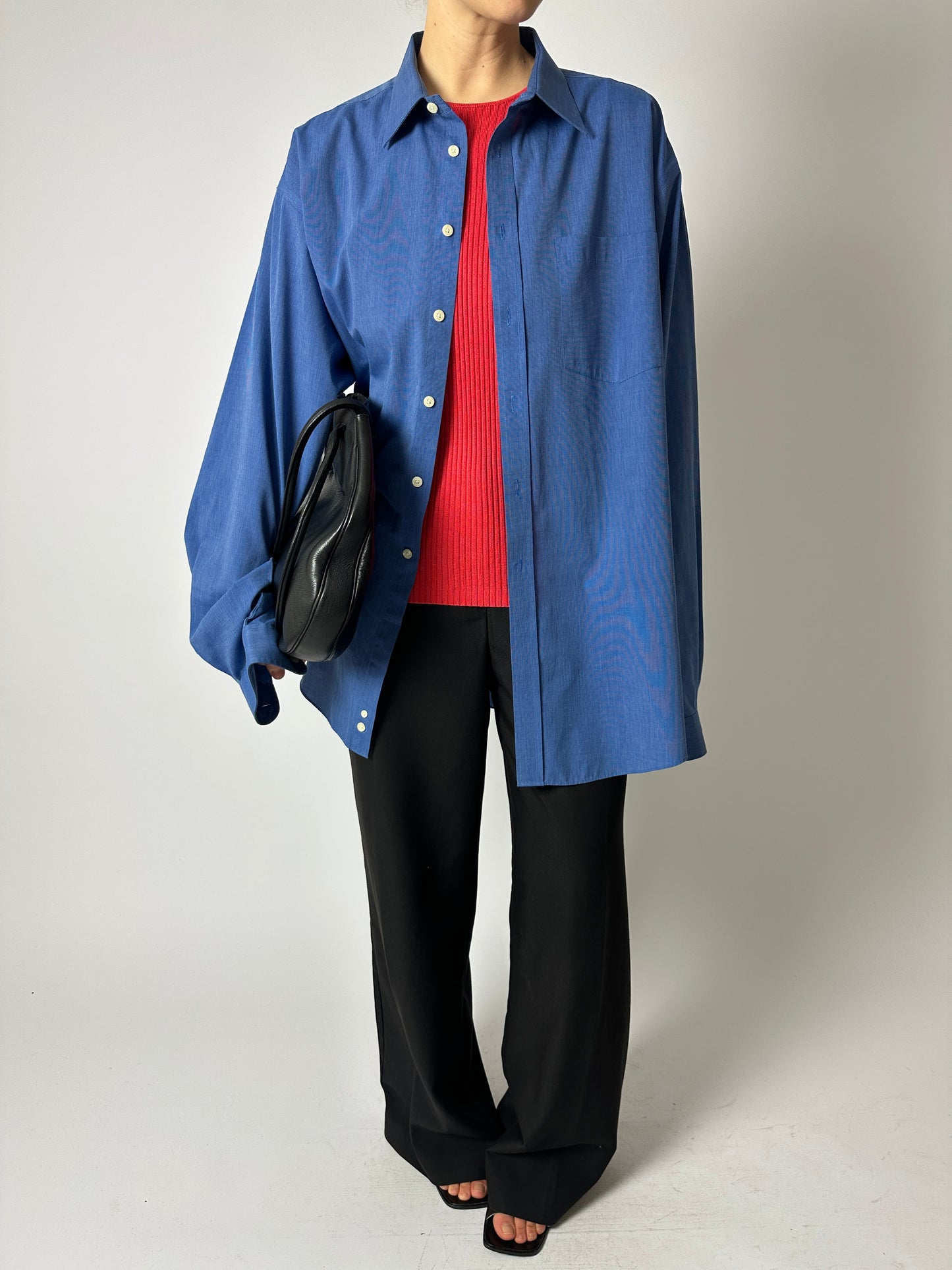 Oversized cotton shirt | Bright blue