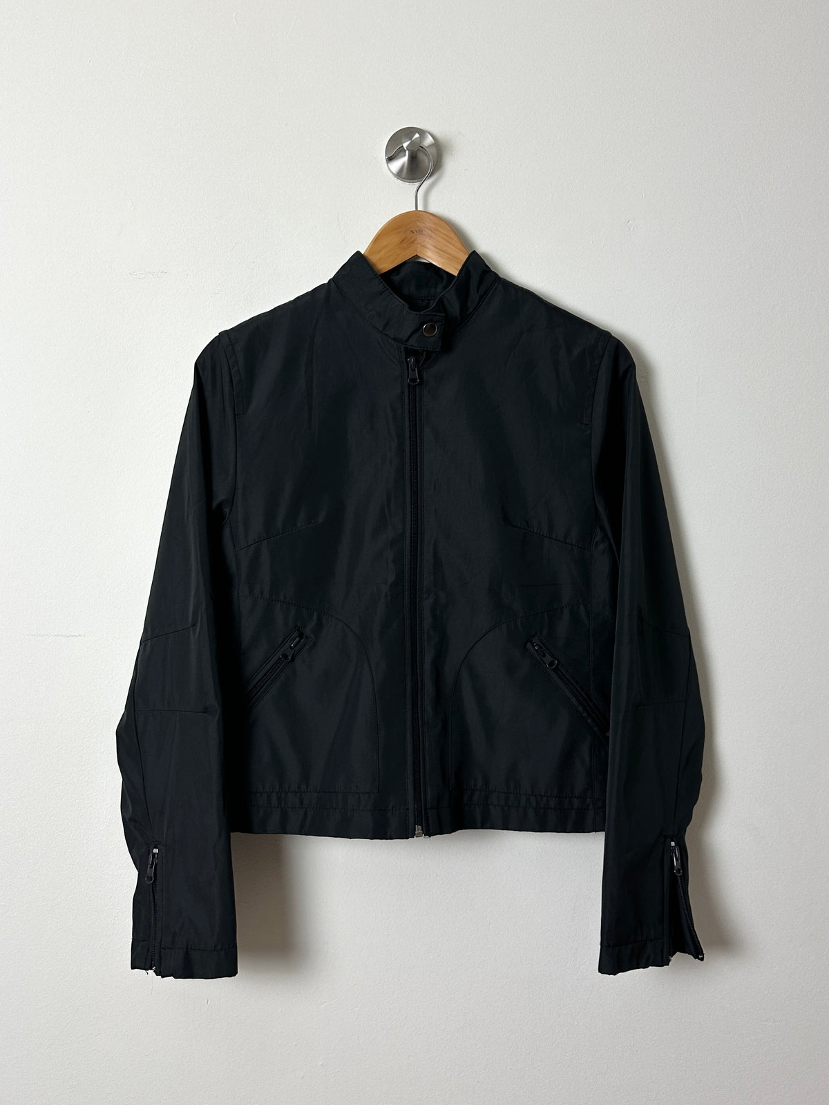 Light weight funnel-neck jacket | Black