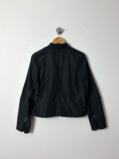 Light weight funnel-neck jacket | Black
