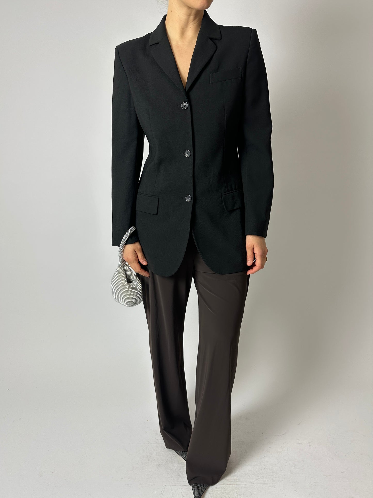 Fitted blazer jacket | Black