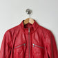 Leather fitted jacket | Red