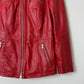 Leather fitted jacket | Red