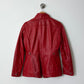 Leather fitted jacket | Red