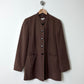 Stand up collar blazer | Terra brown