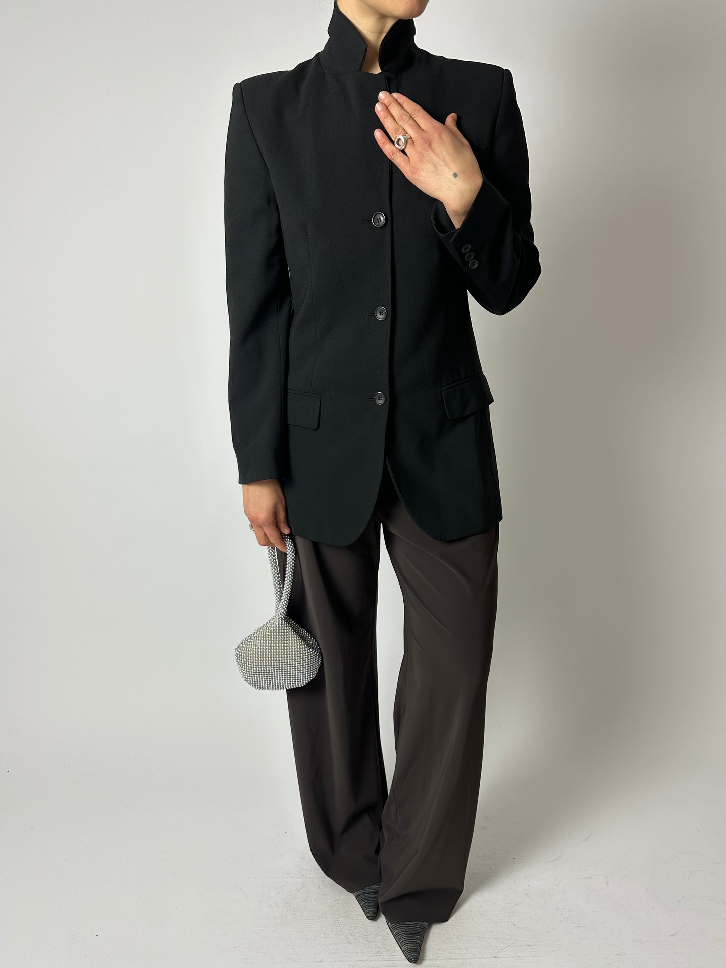 Fitted blazer jacket | Black