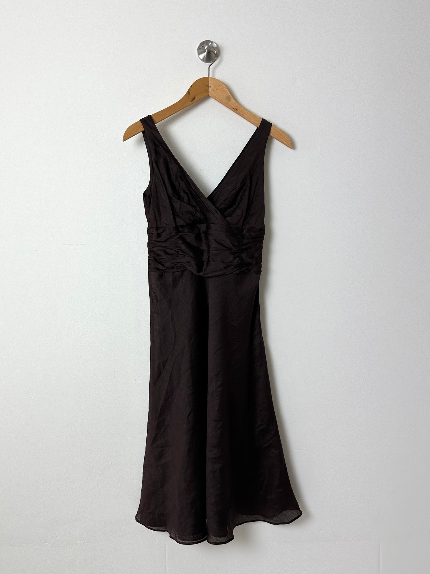 Linen dress | Dark brown