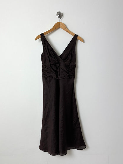 Linen dress | Dark brown
