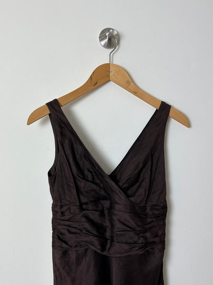 Linen dress | Dark brown