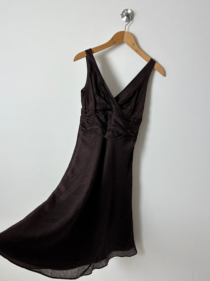 Linen dress | Dark brown