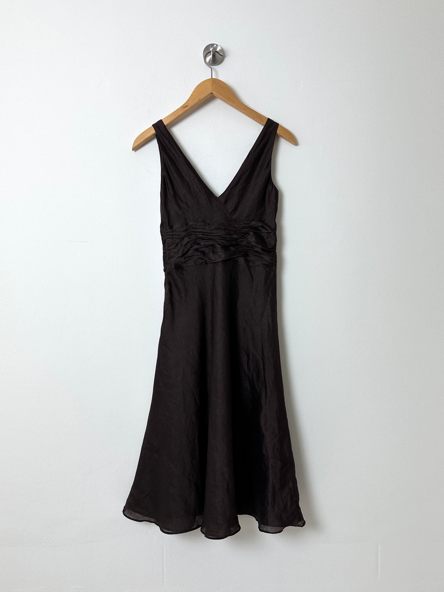 Linen dress | Dark brown