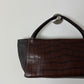 Leather hand bag | Black / brown