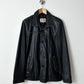 Leather faded jacket | Black