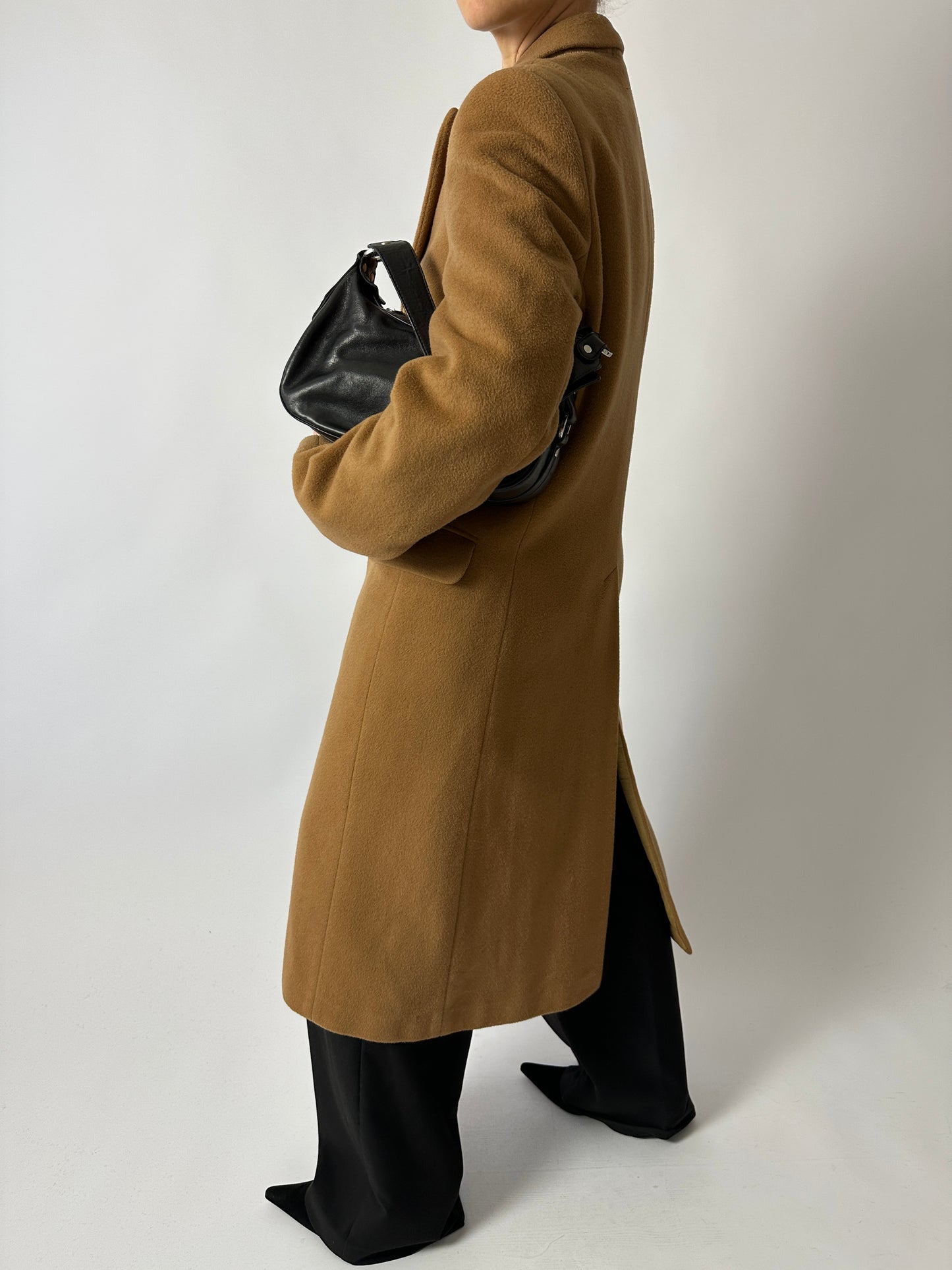 Long wool coat | Curry Brown