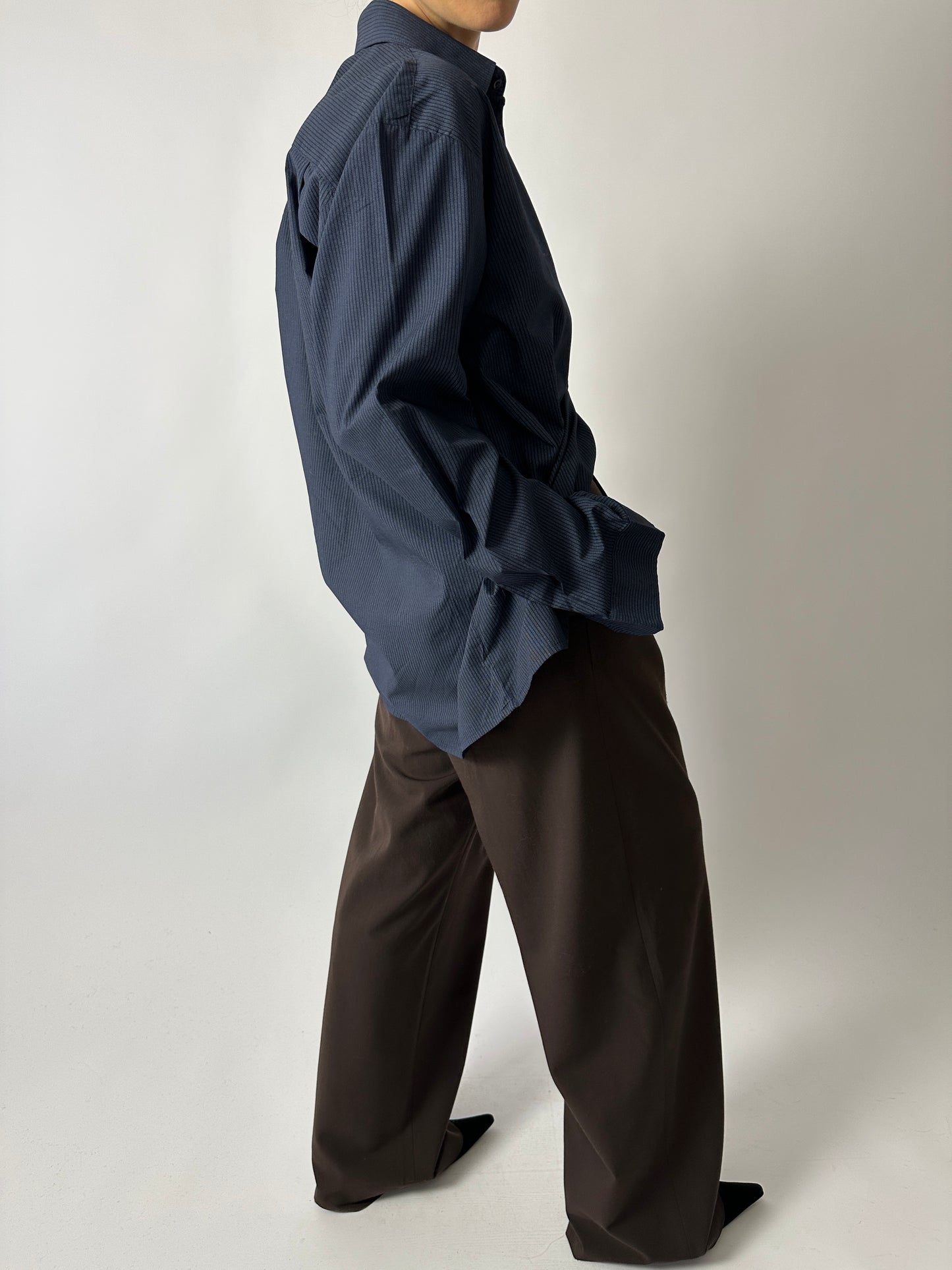 Relaxed striped shirt | Dark blue