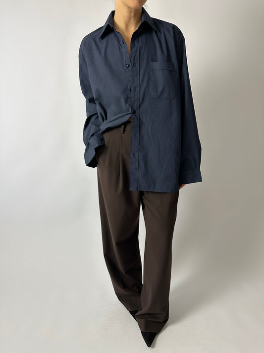 Relaxed striped shirt | Dark blue