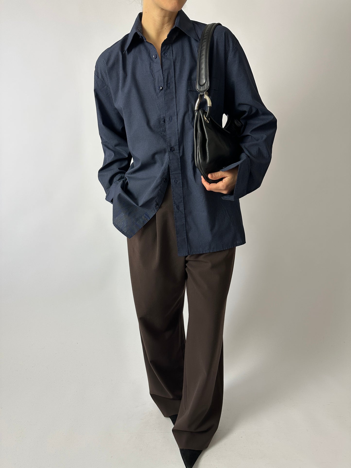 Relaxed striped shirt | Dark blue