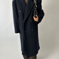 Oversized double-breasted coat | Dark Blue