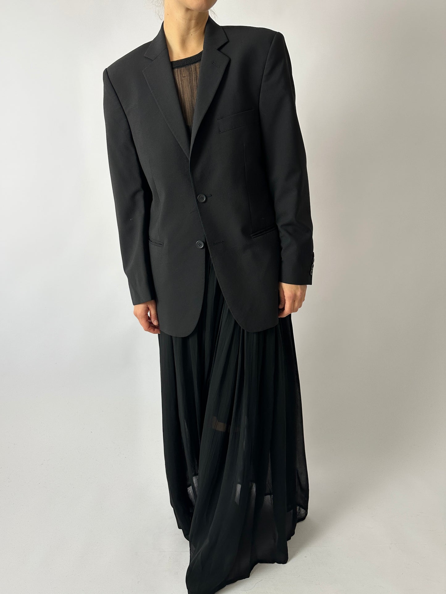 Sheer maxi skirt | Black