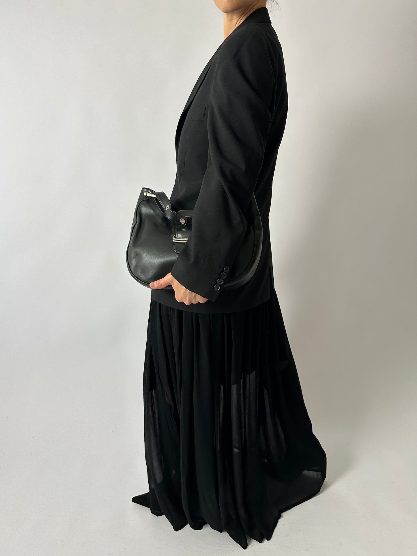 Sheer maxi skirt | Black