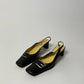 Leather slingback mules | Black