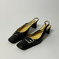 Leather slingback mules | Black
