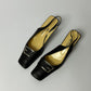 Leather slingback mules | Black