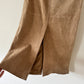 Suede maxi skirt | Sand beige