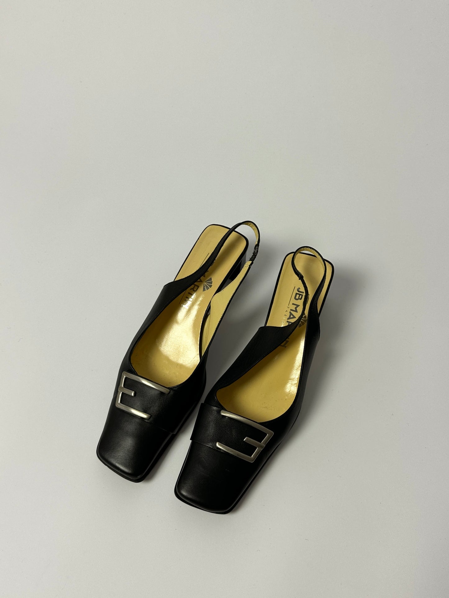 Leather slingback mules | Black