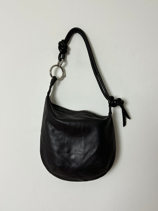 Leather shoulder bag | Dark Brown