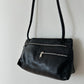 Leather zip shoulder bag | Black