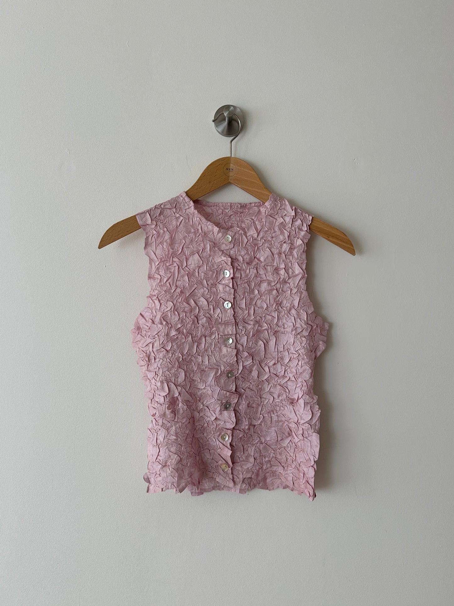 Crinkle stretch top | Soft pink