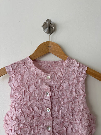 Crinkle stretch top | Soft pink