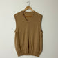 Wool v-neck vest | Beige