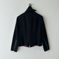 High neck zip jacket | Black